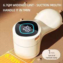 800mAh Rechargeable Digital Display Fabric Shaver, Portable Sweater Fuzz Remover With Cleaning Brush And Charging Cable, Suitable For Sweaters, Coats, Trousers, Winter Clothes - Beige - View 2