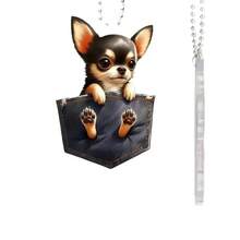New Acrylic Flat Personalized Creative Pocket Frog Decoration Hanging Ornament Car Keychain - N - View 5
