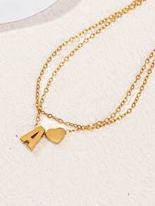 1pc Fashionable Minimalist 26 Initial Double Layer Anklet, Suitable For Summer Outing, Beach, Holiday, Daily Wear, A Great Gift For Teenage Girls