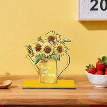 1/4/20pcs Sunflower Wooden Table Card, Sunflower Gnome Decor, Spring/Summer Gnome Centerpiece For Dining Table, Welcome Decor, Party Home Kitchen Gift - Multicolor - View 10