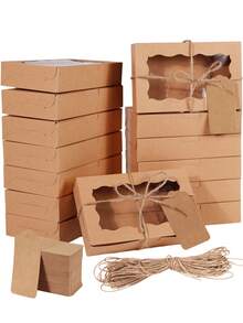 10/20 件/1 件 - 饼干盒糕点带透明窗口 7 X 4.3 x 1.5 英寸卡夫烘焙优质礼品盒容器适用于甜点、婚礼、派对、圣诞节、生日（粉色） - 彩色 - 查看 23