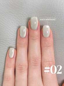 Miss Comoy 15毫升镜面白猫眼指甲油，2025新款流行白色，月光白猫眼指甲油，小闪片精致水晶猫眼指甲油，美甲DIY，美甲沙龙必备 - 彩色 - 查看 4