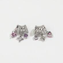 2 Stücke Kupfer eingelegt Kubikzirkonia Sternburst & Herz Perlen Anhänger, geeignet für DIY Halskette, Armband, Ohrringe, Schlüsselanhänger Schmuckherstellung