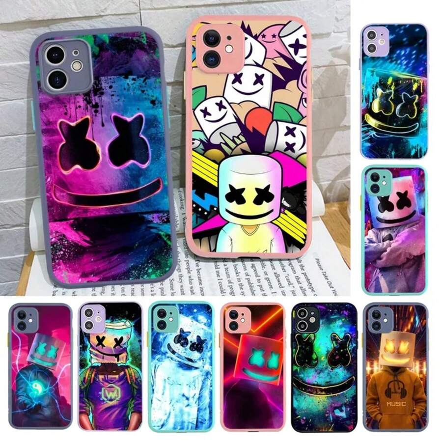 Marshmallow Dj Faces Phone Case For  14 11 12 13 Mini Pro Max 8 7 Plus X XR XS MAX Translucent Matte Cover,Covercompatible With  17 Case,  17 Pro Case,  17 Pro Max Case - z3 - 查看 1