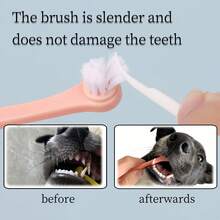 4pcs Pet Toothbrush With Soft Round Head, Perfect For Cleaning And Protecting Teeth, Suitable For Dogs And Cats, A Must-Have For The Whole Family - Multicolor - View 4