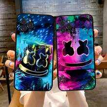 Funda de teléfono DJ M-Marshmello compatible con  17 16 15 14 13 12 11 Pro Max Plus, funda negra suave, compatible con funda de  17, funda de  17 Pro, funda de  17 Pro Max - z4 - Ver 8