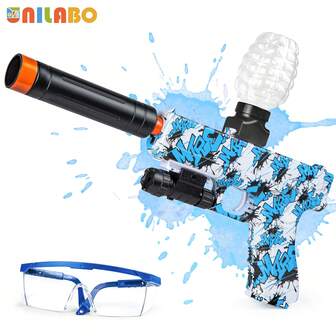 unilabo Nuevo juguete de pistola eléctrica 2025 - Juguete de tiro de alta precisión con gafas | Adecuado para diversión al aire libre, juegos de fiesta - Regalo ideal de cumpleaños de festival para niños y niñas (sin balas)