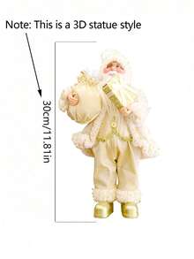 1pc-Standing Santa Claus Statue, Santa Figurines Christmas, Merry Christmas Figure Decorations, Xmas Gifts Santa Claus Figurines Christmas Figure Decorations, Christmas Indoor Ornament, Christmas Gift, Handmade Santa Claus Statue With Gift Bag And Present, Suitable For Home, Office Desk, Christmas Party Decorations, Holiday Party Home Decor, Gift Party Centerpiece(Gold)