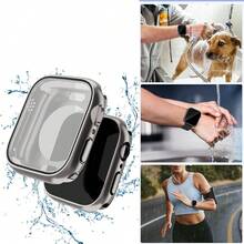 Tempered Glass Screen Protector Cover For Apple Watch Series 11/10/9/8/7/6/5/4/SE 42mm 40mm 41mm 44mm 45mm 46mm, 360° Protective Front And Back PC Case For Accessories - Multicolor - View 3