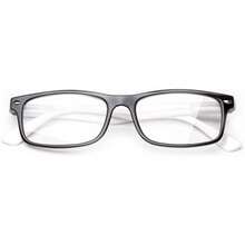 Lens Rectangle Frame Non Prescription Glasses - Fashion - Đen/Trắng - Xem 2