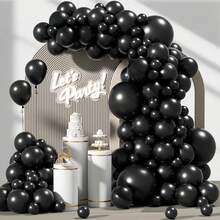 Set de 60/90 de baloane din latex aurii și negre, cu paiete multicolore (material folie), potrivite pentru decorare / petreceri pentru copii / aranjamente de nuntă. Acest set este conceput pentru asortarea DIY a baloanelor, aplicabil pentru nunți, petreceri de ziua de naștere, Ziua Îndrăgostiților, Anul Nou, aniversări, petreceri de dezvăluire a sexului, decorațiuni de Crăciun, evenimente cu tematică de fermă, arcade de baloane, recuzită pentru fotografii în aer liber și diverse scenarii de decorare a petrecerilor. - Negru 60 buc - 5 in - Vizualizare 4