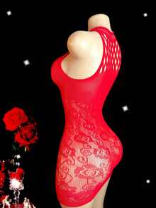 Vestido hueco de mujer de red de pescar, lencería sexy para una noche romántica