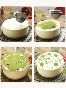 1件/4件装塑料喷绘图案，蛋糕印刷图案，糖粉筛分，糕点装饰，蛋糕顶部模板，蛋糕喷绘模具，印刷模具，饼干/蛋糕装饰绘画模板 - 彩色 - 查看 3