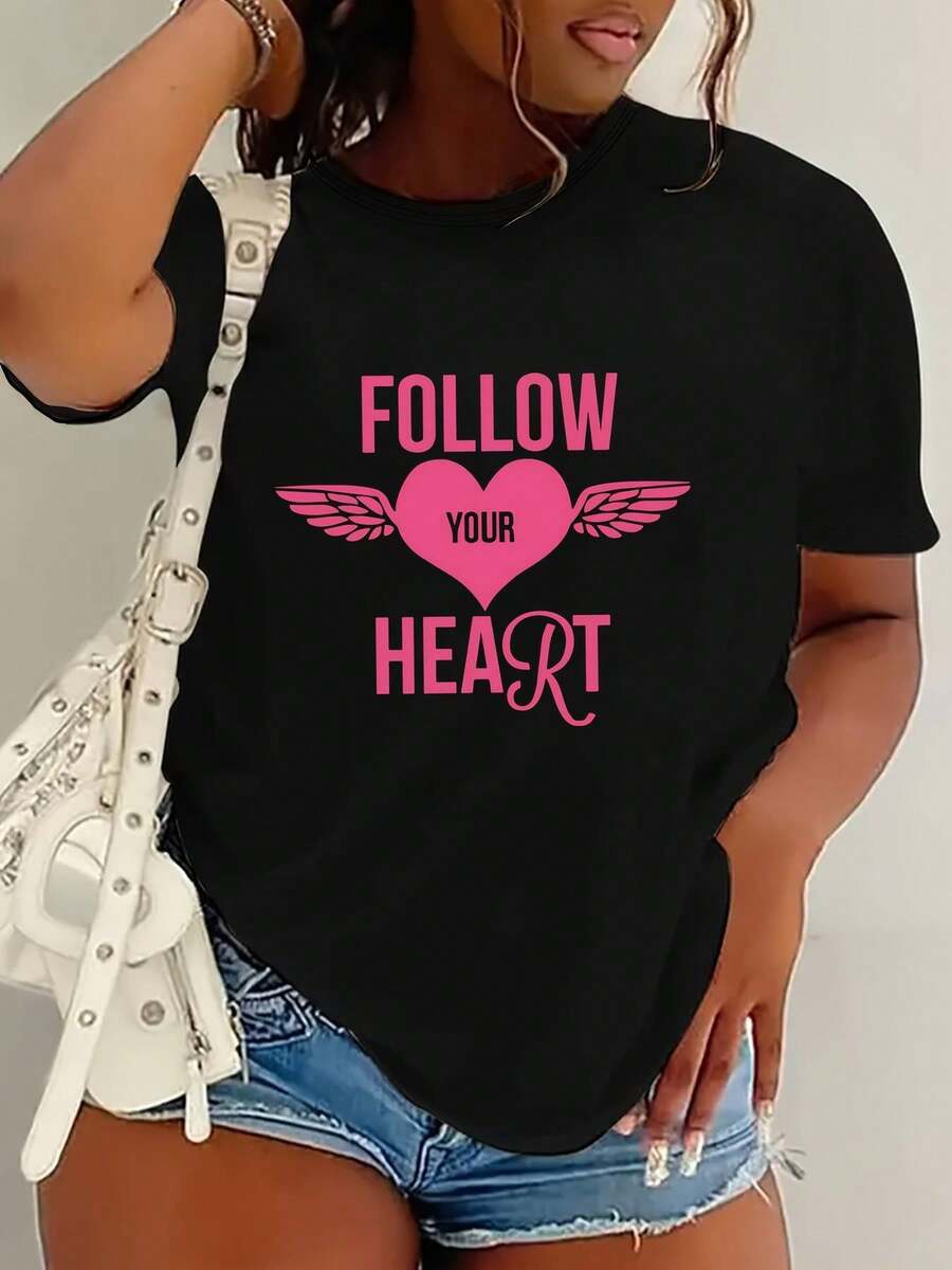 Camiseta 100% algodón con Estampado Gráfico, Manga Corta y Cuello Redondo para Verano y Primavera, Ropa de Mujer