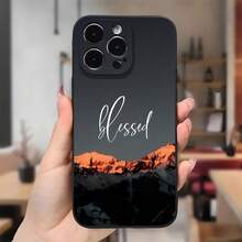 Funda de Teléfono Negra con Tema Cristiano, Paisaje Estético, Decoración de Invierno para iPhone 16 11 15 14 13 12 Pro Max XR Plus, Protector de Moda, Regalo de Año Nuevo para Mamá y Papá - Colores mixtos - Ver 2