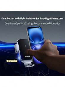 CM36ACND Car Wireless Charging Mount: Shockproof And Stable Support, 15W Wireless Charging, Air Vent Mount, Automatic Induction Charging, Black - Black - View 4