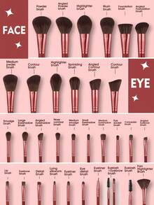 50件套化妆工具套装，包括：1个多功能拉链防水化妆包+32支化妆刷套装+3个三角粉扑+3个迷你气垫粉扑+3个气垫粉扑+2个洁面海绵+1个面部冰敷器+1个硅胶软毛面部工具+1个发带+2个手碗带+1个化妆刷清洁工具。旅行必备，情人节礼物，价格实惠，旅行化妆刷套装，女士礼物，化妆师必备，专业全套化妆工具。 - 玫紅色 - 查看 2