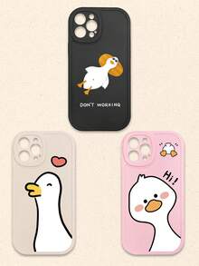 3个可爱卡通鸭子图案软硅胶手机壳，兼容和Galaxy智能手机 - 彩色 - 查看 26