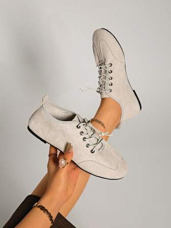 New Spring/Autumn Soft & Comfortable Flat Ballet Flats, Low Heel Granny Shoes, Fashion Work Shoes For Women, Daily Casual Slip-On Flat Shoes In Brown, Black, Beige