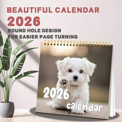 1 pieza Calendario planificador de pareja con estilo 2026 con planificación mensual y decoración de escritorio, cubre de enero de 2026 a diciembre de 2026, adecuado para la escuela, la oficina, el hogar y talla grande