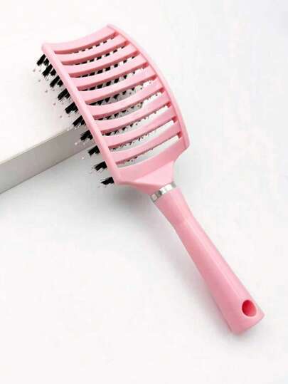 1 pezzo Pettine per acconciatura rosa grande e arcuato, utilizzabile bagnato e asciutto, spazzola per acconciatura domestica, pettine volumizzante da salone, spazzola per capelli, spazzola per capelli lisci, spazzola per acconciatura, spazzola per capelli ricci, spazzola per bordi, pettine per capelli, set di spazzole per capelli, pettine per capelli, pettine per ricci, spazzola districante, spazzola per capelli da donna, capelli, da viaggio, prodotti per capelli, accessori per capelli, attrezzature per parrucchieri, accessori per barbieri, barberia, attrezzature per parrucchieri