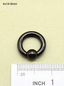 1 sztuka, nowy, gotycki, czarny, chirurgiczny pierścień ze stali nierdzewnej, pierścień do przekłucia przegrody nosowej, kolczyk do nosa, hip-hopowe kulki sprężynowe, okrągły sztanga dla kobiet i mężczyzn, seksowny pierścień BCR Piercing PA, super biżuteria do ciała, ekspander do uszu Helix, 12G-00G- 0,48 cala, duży rozmiar