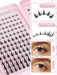 240 piezas Libro de pestañas postizas, C-Curl voluminoso, cantidad abundante, mejor calidad, precio talla grande bajo, nuevas pestañas postizas DIY, esponjosas y suaves, pestañas postizas de visón 3D, pestañas postizas, maquillaje, extensión de pestañas, pestañas postizas cortas, extensión de pestañas DIY en casa, pestañas postizas de color claro - Multicolor - Ver 5