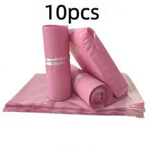 10pcs Pink Courier Bags, Suitable For Clothing, Personal Items Storage, Logistics, Mailing, Portable Packaging Storage Bags, Multipurpose Bags, Holiday Gift Bags - Pink - View 10