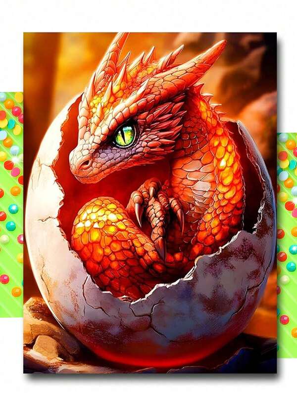 Diamond Painting Kit For Adults, 5D Dragon Diamond Art Beginners - DIY Full Diamond Dot Gem Art Paintings, Suitable Gifts, And Home Decoration Crafts