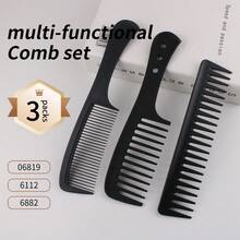Black Large Toothed Comb, Wide Toothed Comb, Hair Salon Special Inner Buckle Plastic Anti-Static Pear Blossom Head Hair Comb, Smooth Hair Thick Comb