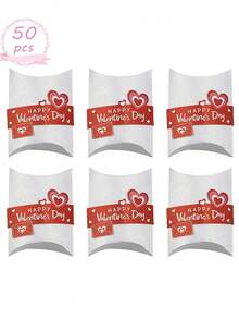 6/12pcs Valentine's Day Gift Box Candy Box, Paper Material, Suitable For Valentine's Day, Wedding Party, Birthday Gifts, Party Candy Packaging Box (Red, Pink And White)