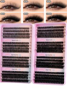 632/612/540pcs D-Curl Fluffy Eyelash Extensions, High Capacity DIY Eyelash Extension Kit, Suitable For Beginners, Long-Lasting And Durable, Mixed Single Lash Styles, DIY Charming Eyes At Home, Beauty Essential, Large Capacity Eyelash Set, Suitable For Travel, Daily Wear (Suitable For Beginners), Wedding, Date, Party, Holiday, Also Ideal As Christmas/Halloween/Holiday Gift Eyelash Set - D - 查看 9