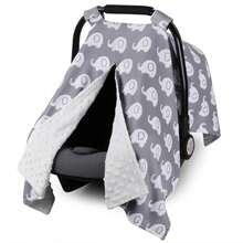 Oaoleer 1PC Car Seat Cover Baby, Carseat Covers Baby Boy, Minky Infant Car Seat Cover Winter, Peekaboo Opening Car Seat Canopy, Multi-Use Baby Carrier - 冬季 - 查看 12