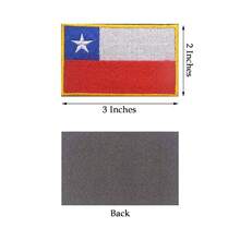 2 PCS  Chile Flag Patches Embroidered Tactical Military Morale Patch Applique Fastener Hook And Loop{Inchcolor_nameinch:InchChileinch} - Chile - View 3