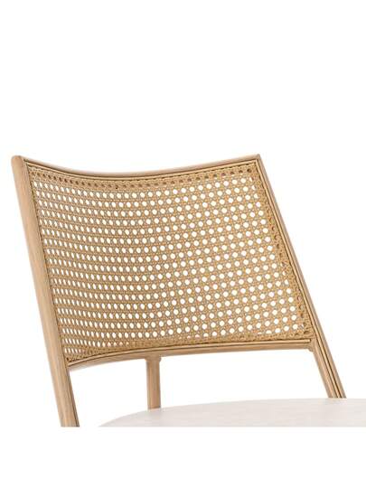 Pu Seat Cushion Rattan Chair, Beige, Black, Restaurant, view 7