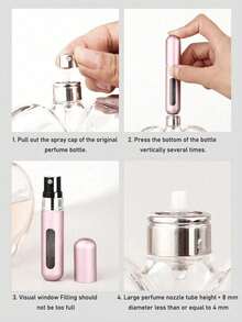 1/3/5 件 5 毫升可再填充香水雾化器喷雾瓶，单包装，闪亮粉色香水瓶喷雾器泵储存容器，适用于旅行、客厅、卧室、浴室家居装饰，4/10/20 件，婚礼、派对、生日、男士礼物、妈妈爸爸朋友、新年、配饰、趣味礼物 - 彩色 - 查看 4