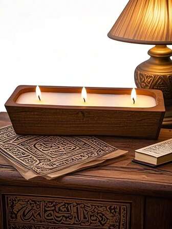 A Wooden Rectangular Aromatherapy Candle, A Luxurious Ramadan Candle, A Festive Decoration, A Birthday Gift, A Souvenir, And A Small Present, All Of Which Are Especially Suitable For Ramadan, Valentine's Day, Easter, And Mother's Day. They Can Be Used As Table Decorations, Indoor Decorations, Photography Props, And As Surprise Gifts.