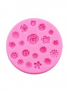 1pc Pink Liquid Silicone Material Silicone Mold, Realistic Mini Rose, Chrysanthemum, Sunflower Jewelry Accessory, Suitable For Making Shoe Flowers, Hair Clips, Scrunchies, Phone Cases, Decorative Accessories - Pink - View 5