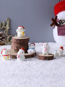 3pcs/4pcs/6pcs Holiday Christmas Decoration Set - Mini Santa Claus Sleigh & Reindeer Figurines, Red & Gold Push Cart Statues, Resin Made - Suitable For Tabletop Display And Holiday Gifts, Christmas Decor | Cute Reindeer Figurines | Resin Structure, Holiday Decorations, Christmas Decorations, Christmas Party