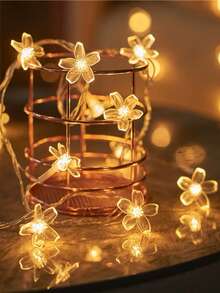 1 Stück Kirschblüten Led-lichterkette Mit 10/20/30 Leds, In Längen Von 2/3/4,5m Erhältlich, Ideal Für Raumdekoration, Frühlingsatmosphäre, Festivaldekoration, Hochzeitsantrag, Partydekorationen Und Andere Anlässe