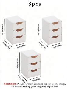 三合一迷你办公桌收纳盒（长：13厘米，宽：9厘米，高：8厘米），带3个隔层，珠宝、口红、化妆品收纳盒，简易三层抽屉收纳盒，办公桌收纳盒，家居装饰礼品，适合女性，防晒，旅行，降温，美甲，隐形眼镜，样品，装饰品，小零件，美甲配件，树脂工具，美甲装饰，节日