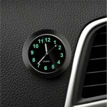 1pc Black Glow Decorative Car Clock, Mini Quartz Analog Clock For Dashboard, Stick-on Watch For Car, Designed For High-end Cars