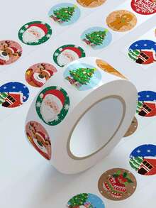 500张卡通圣诞贴纸，适用于笔记本电脑、行李箱、文具、手机、礼品盒、信封封口标签、圣诞装饰礼品和玩具