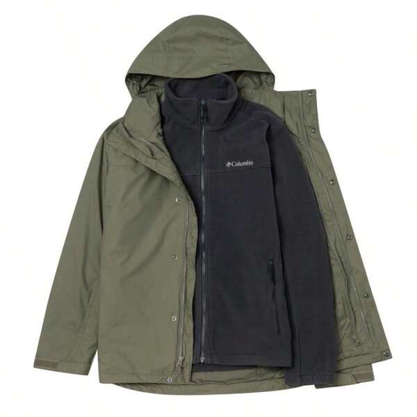 Columbia Chaqueta softshell de 3 en 1 con forro polar para hombre, cortavientos para deportes al aire libre WE6508397