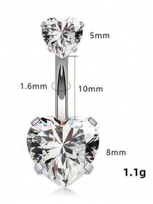 VJS 1 buah/3 buah Cincin Pusar Seksi Mengkilap 1,6 mm untuk Wanita, Cocok untuk Festival Musik dan Pesta, Rendah Alergi - Antique Silver - View 14