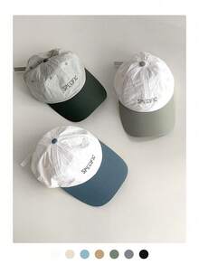 Color-Block Baseball Cap With Embroidered Lettering, Unisex Minimalist Design, Suitable For All Seasons - SPECIFIC Splicing Quick-drying - View 3