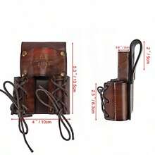 TOURBON Organizador de herramientas de piel soporte para llave y martillo café - Marrn - Ver 5