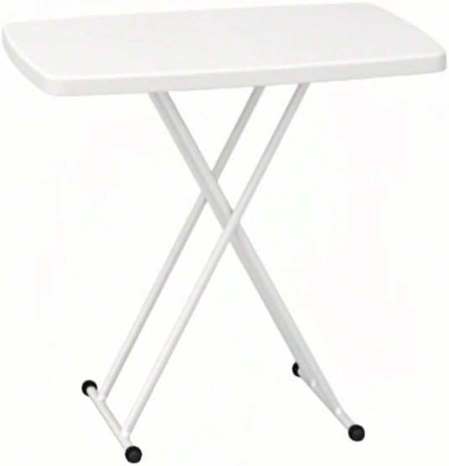 Mesa Plegable Rectangular, Mesa de Servicio Plegable Ajustable en 6 Alturas, 74 x 76 x 50 Escritorio Plegable, Soporte Fuerte, Ideal para Comedor, Dormitorio o Oficina en Casa - 1 - Ver 1