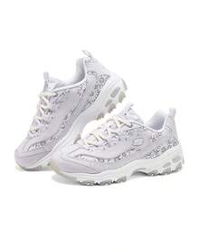 Skechers D'LITES系列女士休闲鞋，时尚系带运动鞋，厚底粗跟运动鞋，熊猫鞋，低帮通勤鞋 150538-LGLV - 炭灰色 - 查看 9