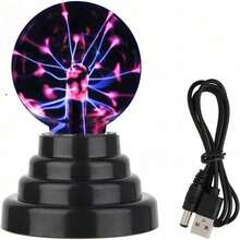 3 Inch Battery Or USB Powered Magic Plasma Ball Lamp - Touch Sensitive Interactive Plasma Lamp Nebula Sphere Globe, Science Educational Gift For Decorations/Parties/Bedroom - Default - View 5